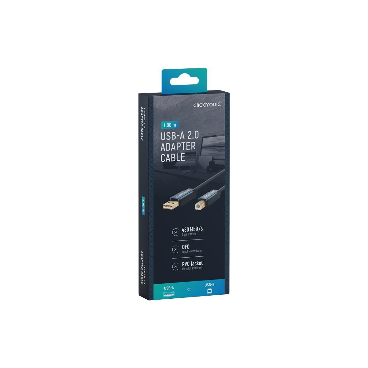 Adapterkabel fra USB-A til USB-B 2.0