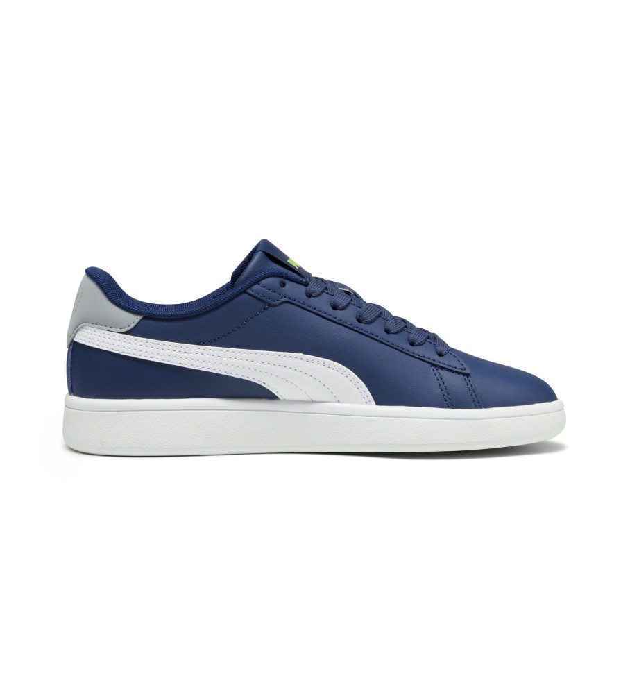 Tênis Puma Smash 3.0 de couro azul-marinho