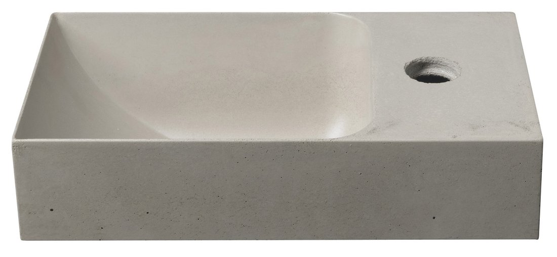 Sapho Piccolino fontein beton kraangat rechts 31x17cm zand