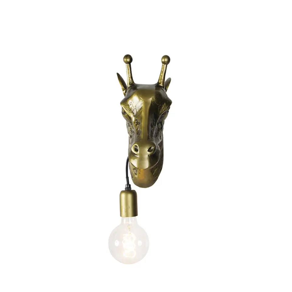 Qazqa wandlampen wl-animal goudkleurig e27