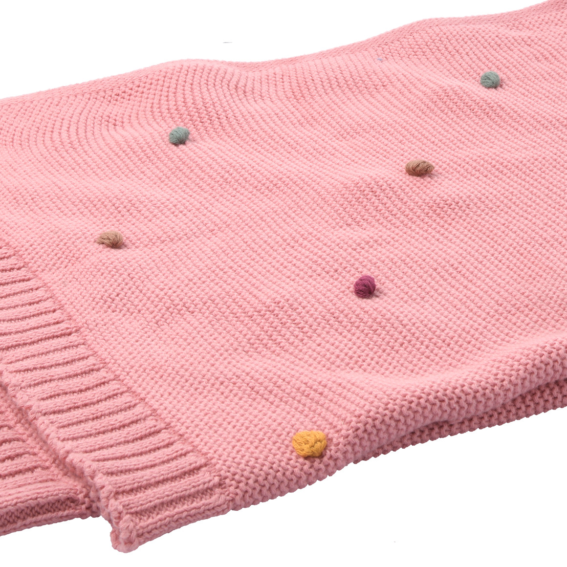 Topomini Strickdecke im Punkte-Look rosa