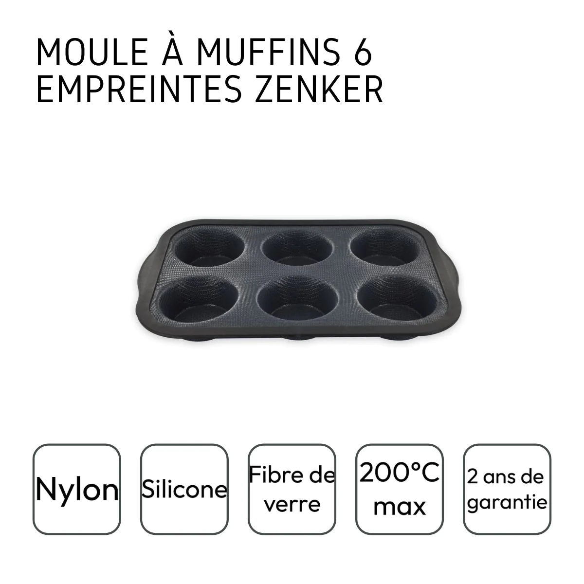Moule à muffins 6 empreintes Silicone fibre de verre Zenker