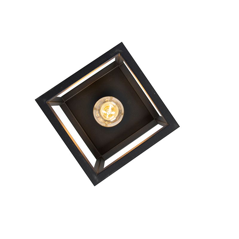 Smart industriële plafondlamp zwart incl. wifi A60 - Cage