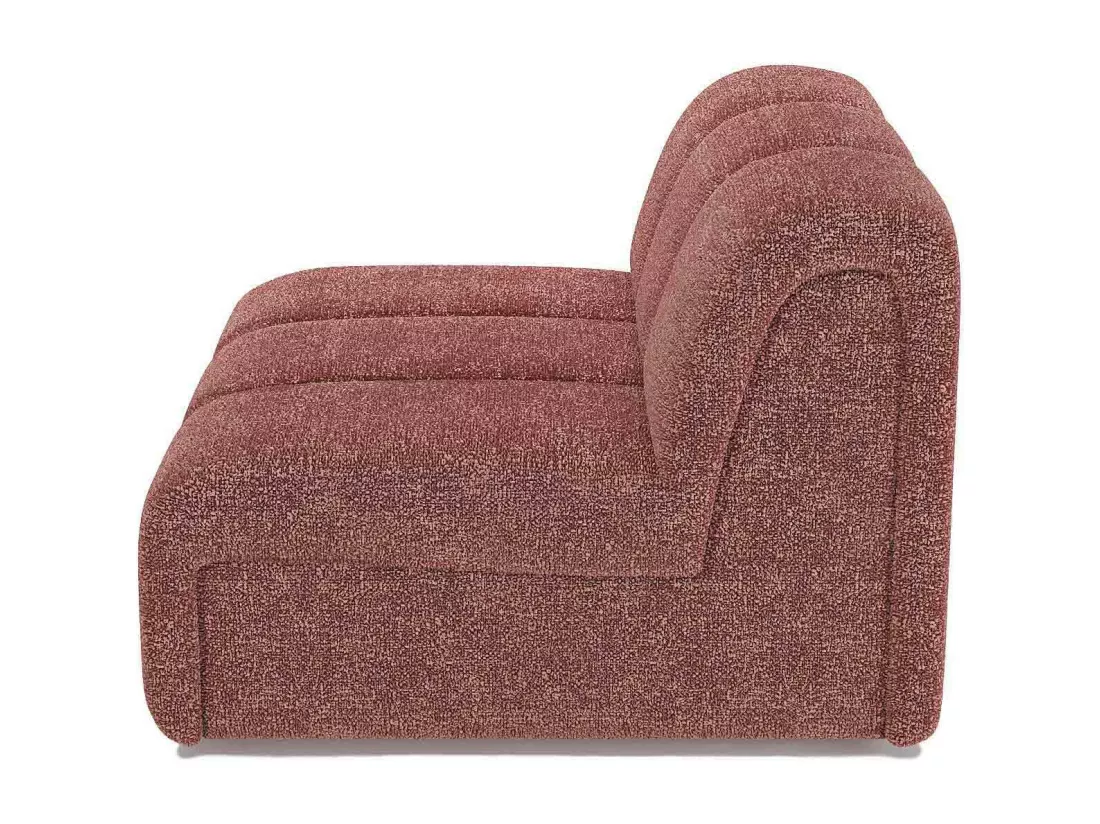 HELENE - Canapé modulable en tissu bouclette rose