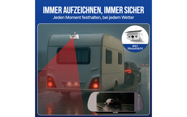 Falcon Magnetisches Drahtloses Kamerasystem 7 Zoll Monitor und 50 m Reichweite