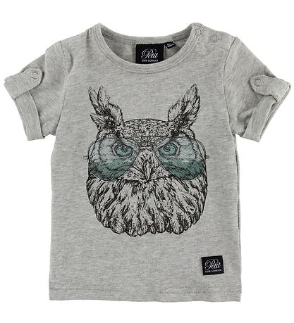 Petit by Sofie Schnoor T-Shirt - Julius - Grau Meliert m. Eule