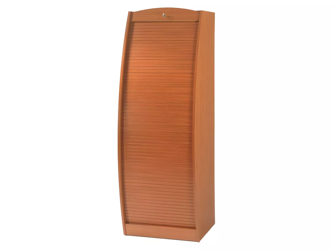 Colonne informatique à rideau Merisier taille M - INFO