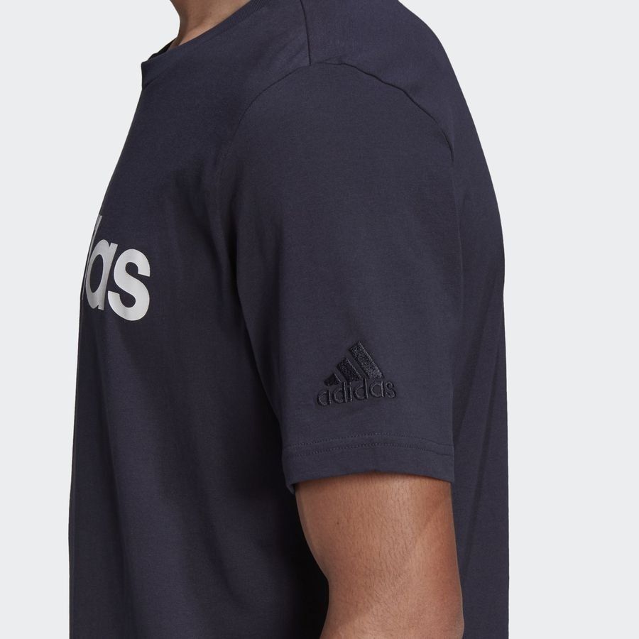 adidas T-Shirt Essentials Linear - Bleu Marine/Blanc