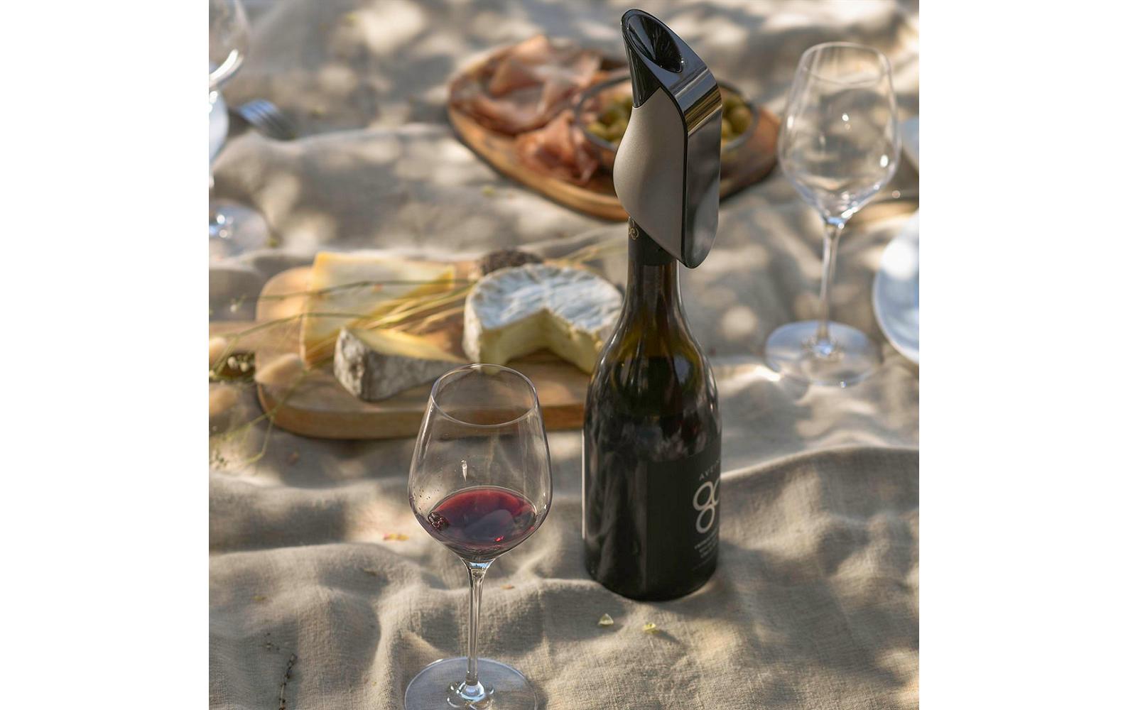 Wein-Belüfter Original 1 Stück, Schwarz/Silber<br>Intelligenter Belüfter für Wein