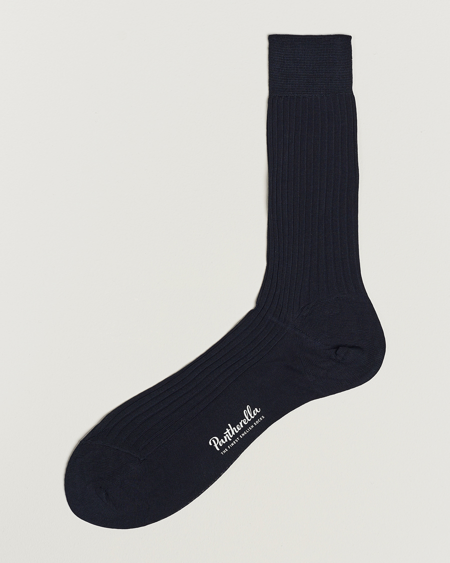 Pantherella Vale Cotton Socks Navy