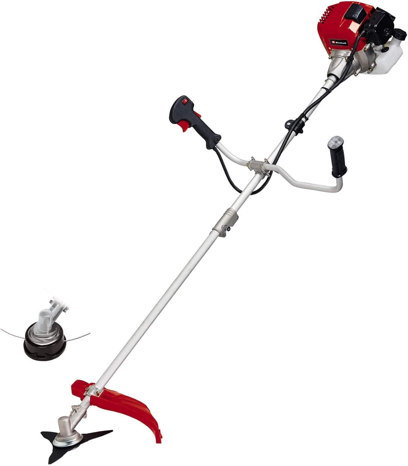 Einhell Benzin Sense GC-BC 52 I AS Vibrationsarmer 2-Takt-Motor, 1,5 kW, Quick Start, inklusive 3-Zahn-Messer und Doppelfadenspule mit Tippautomatik, 1 Stück, 3436540