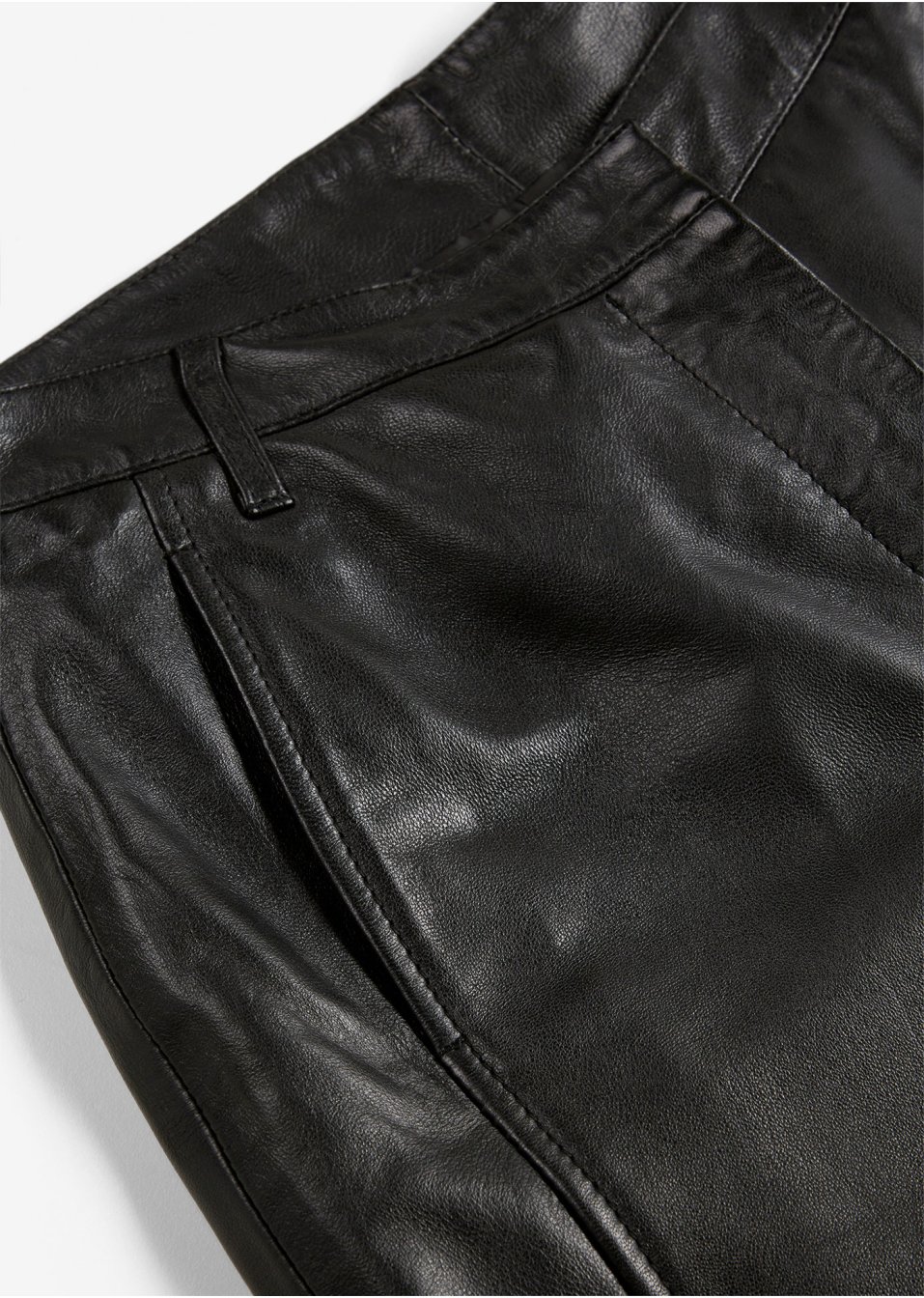 Pantalon large en cuir d'agneau nappa
