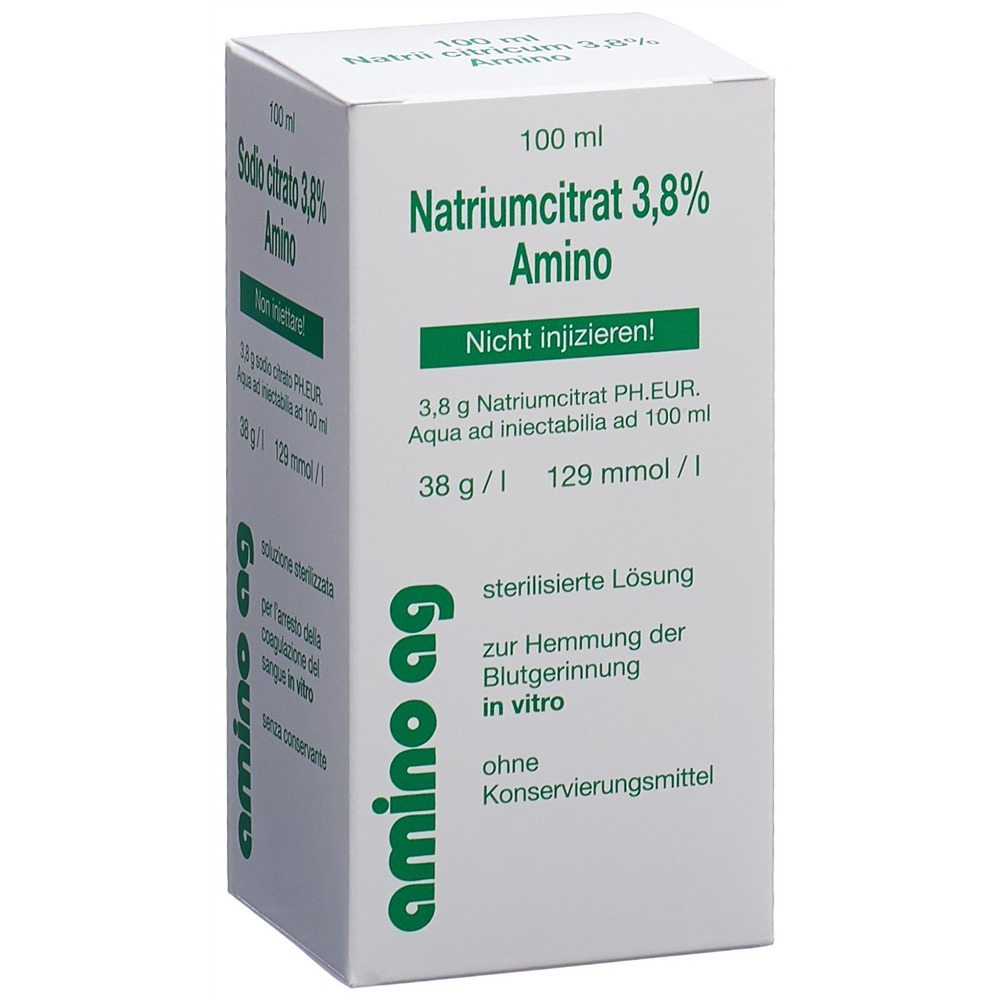 CITRATE SODIUM Amino Lös 3.8 % Durchstf 100 ml