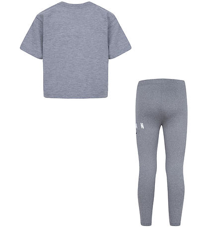 Jordan T-Shirt/Leggings - Gråmeleret m. Logo