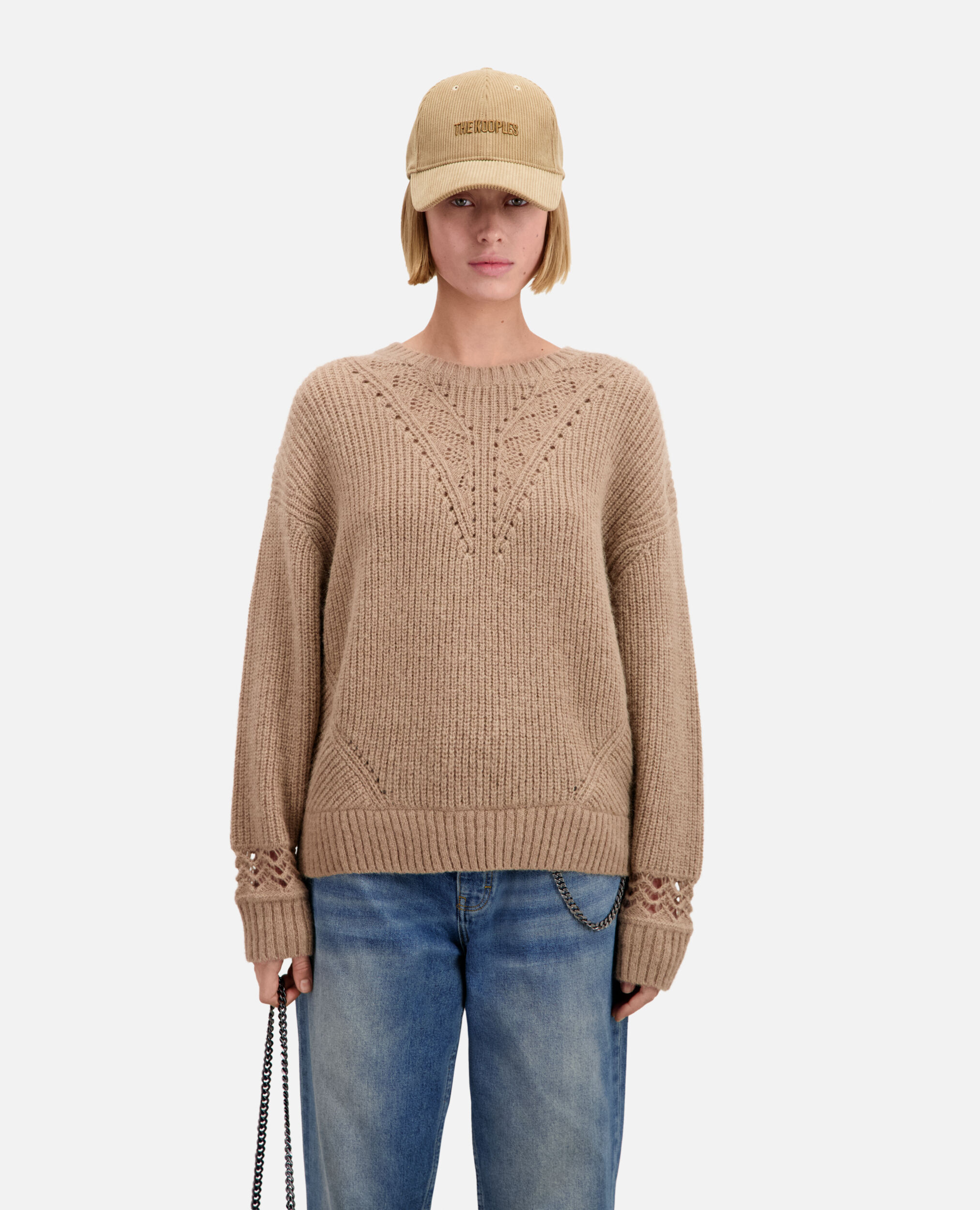 Camel wool-blend sweater