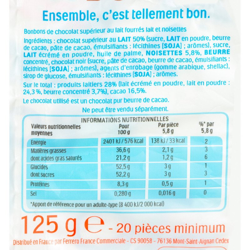 Schokobon Kinder - Sachet de 125 g - 20 pièces