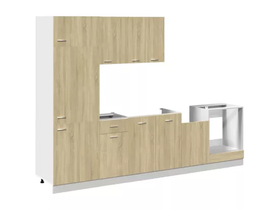 Ensemble d'armoires de cuisine 7 pcs chêne sonoma