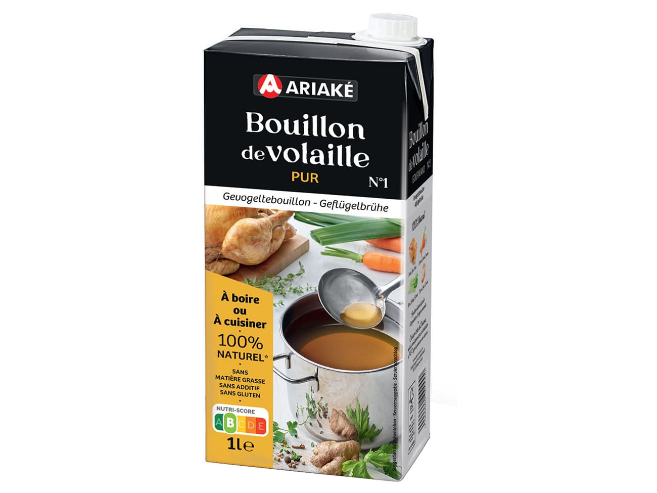 Bouillon de volaille pur - 1 litre - Ariake