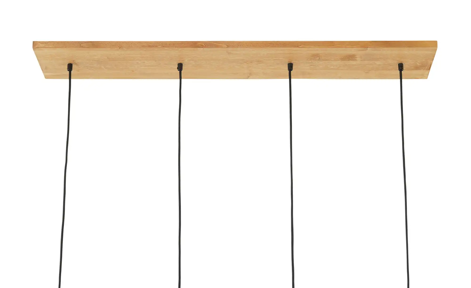 Trio Pendelleuchte, 4-flammig, Pinienholz/ Stoffschirm
