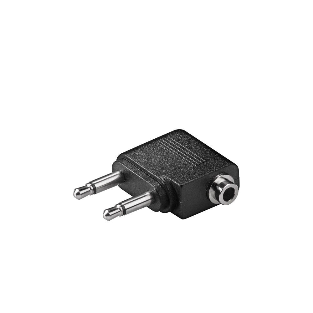 Flugzeug Reise Kopfhörer Audio Adapter 3.5mm Klinke AUX Buchse - Schwarz