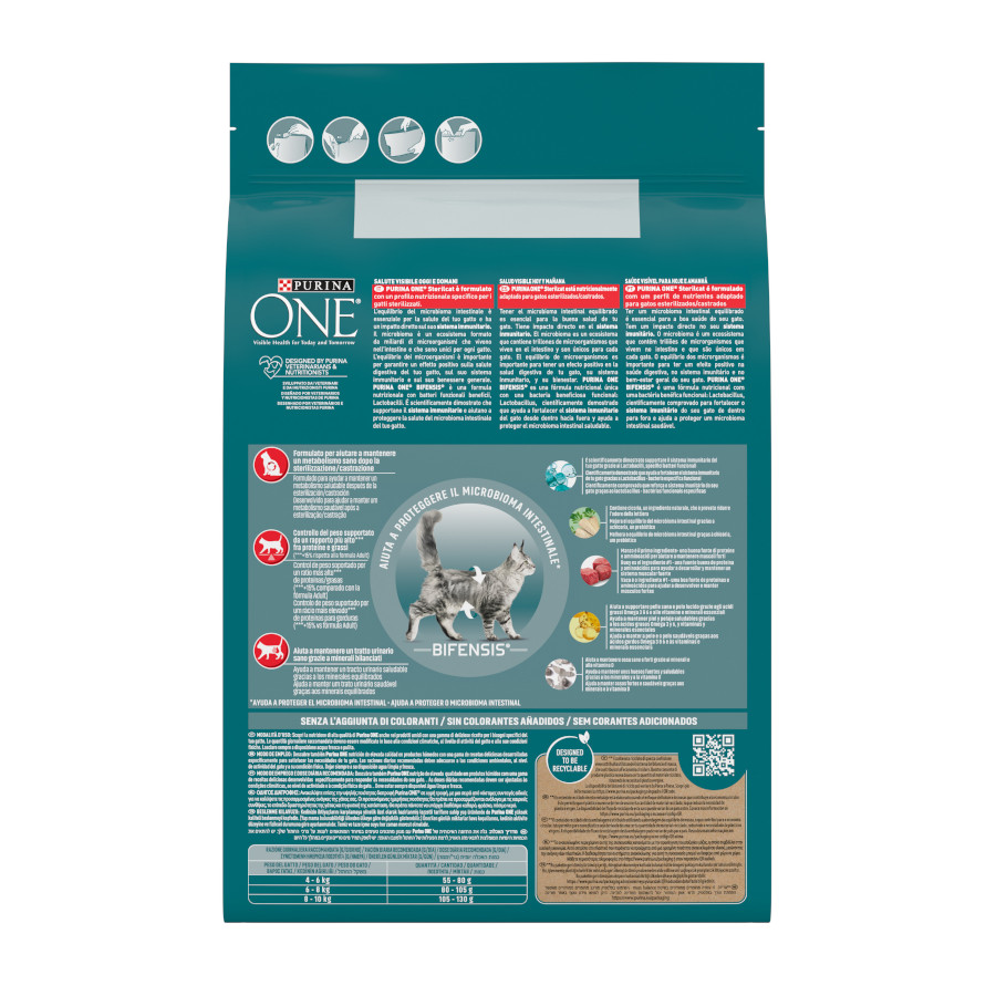 Ração Purina One Adult Bifensis para Gatos com Sabor de Carne Bovina Esterilizada