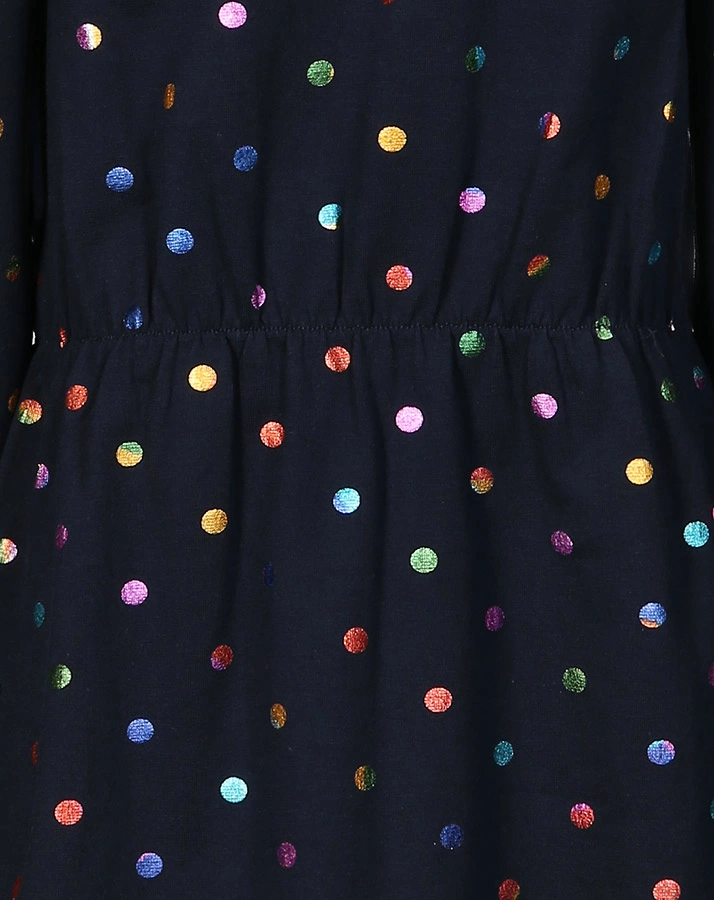 Jersey-Kleid COLORFUL DOTS in navy