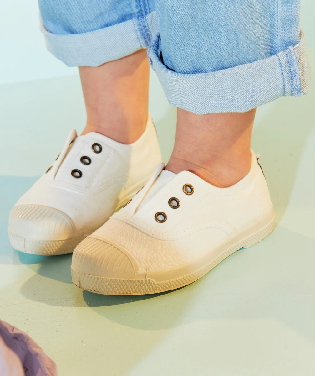 NATURAL WORLDBASKETS BASSES BLANCHES EN TOILE FILLE