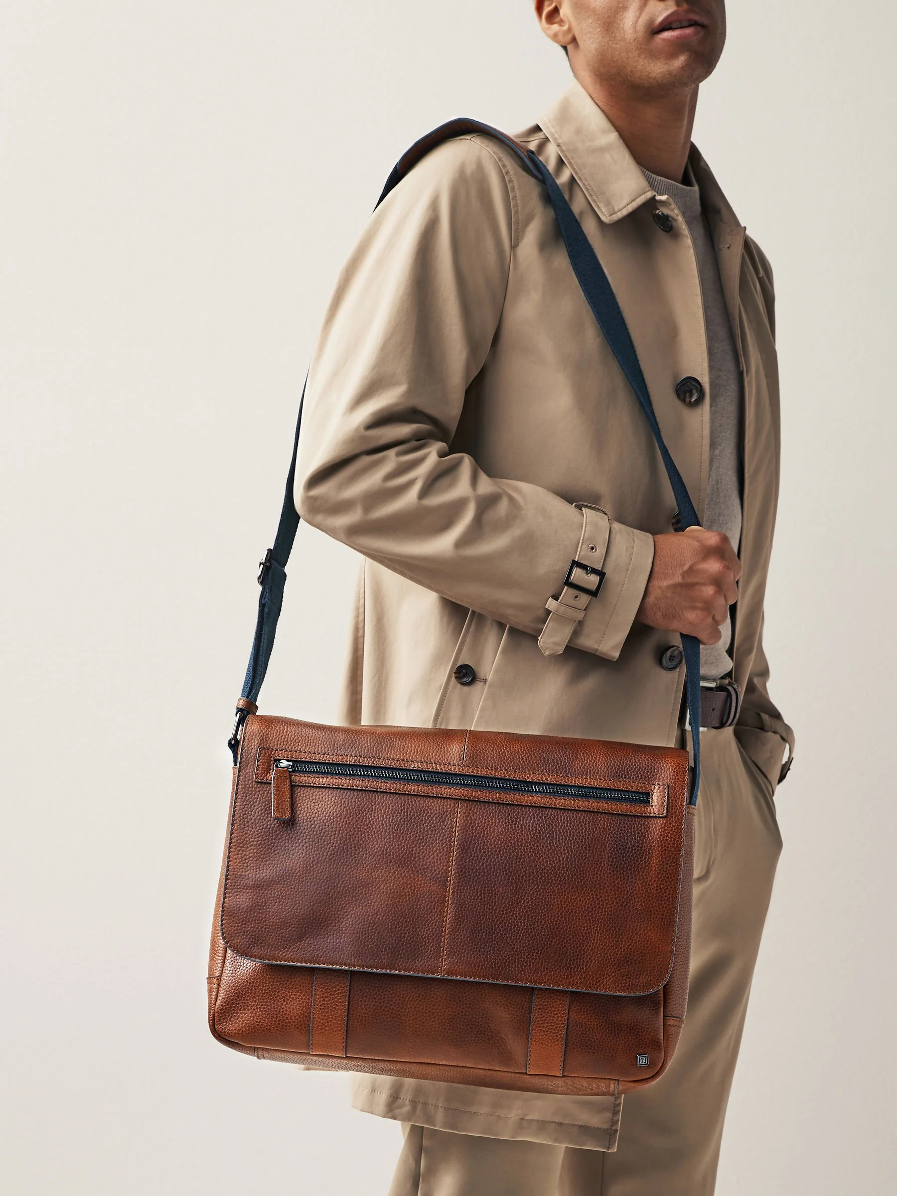 Lichtbruin - Messenger-tas