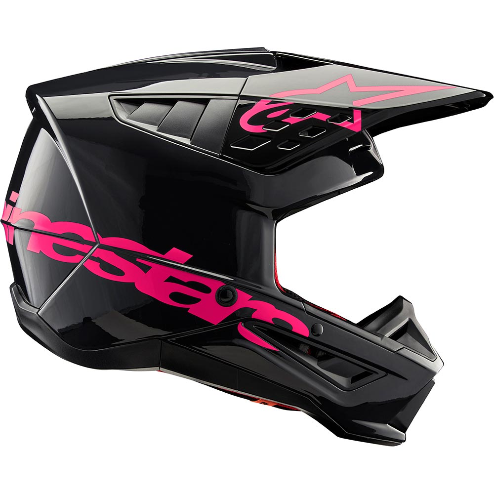 Alpinestars - Casque S-M5 Corp Noir / Rose fluo / Brillant