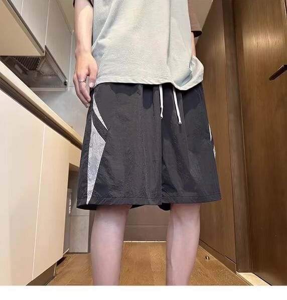 farrahces - Tweekleurige shorts met trekkoordtaille