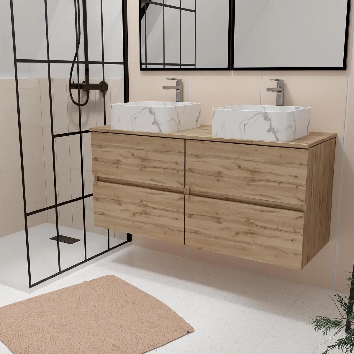 AURLANE TIMBER Meuble salle de bain 120 cm