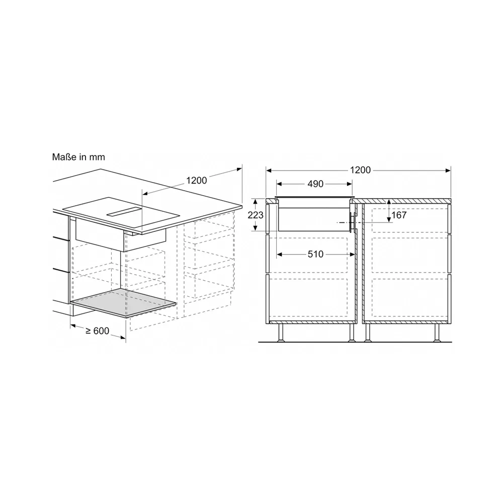 Siemens ED811HQ26E Induktionskochfeld Rahmenlos mit integriertem Dunstabzug 80cm