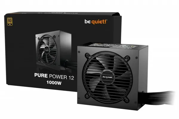 be quiet! Pure Power 12 - Strømforsyning (intern) - ATX12V 3.1/ EPS12V 2.92 - 80 PLUS Gold - AC 100-240 V - 1000 Watt - aktiv PFC - Europa - sort