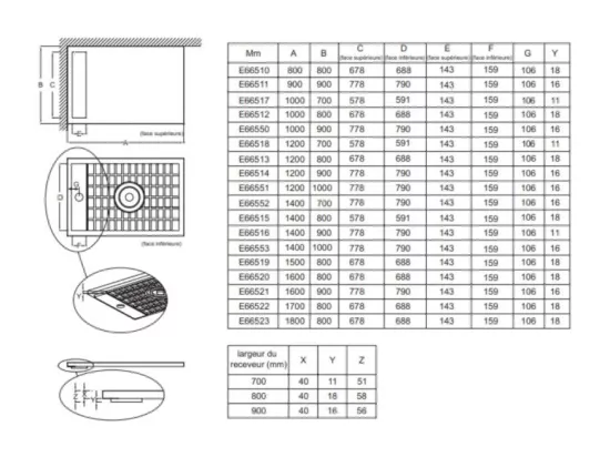 Receveur de douche antidérapant 100 x 80 JACOB DELAFON Flight Neus rectangle blanc