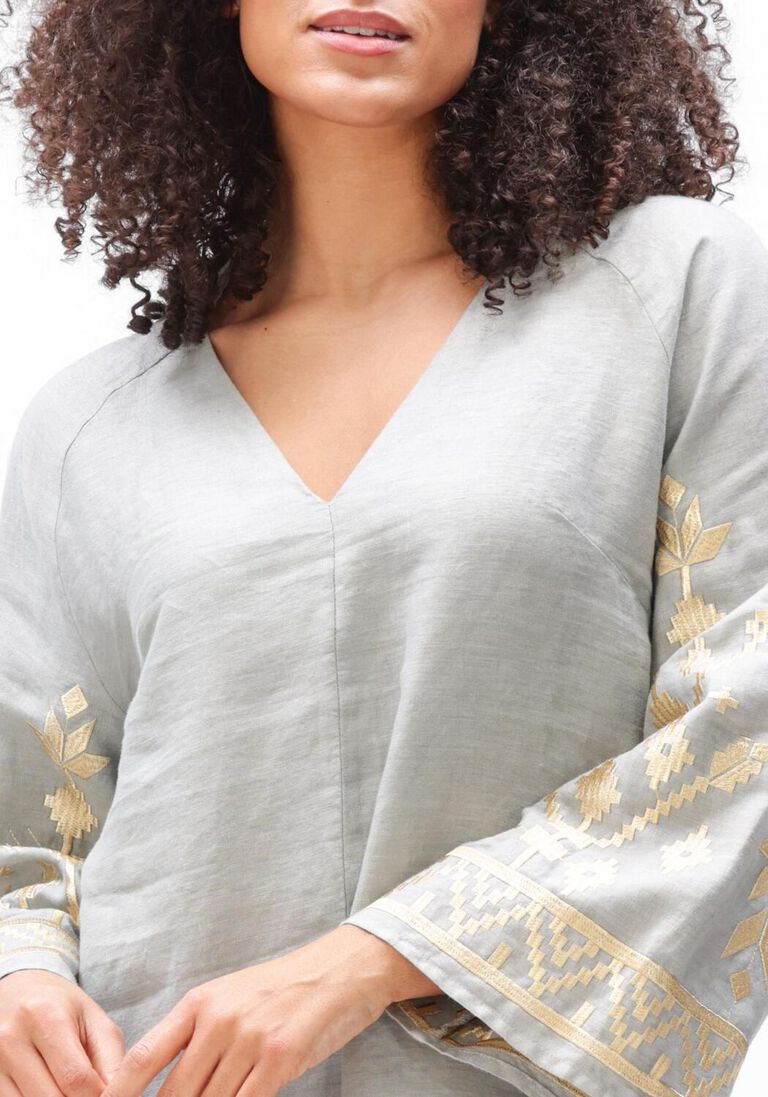 grijze greek archaic kori jurken s26k-2043204