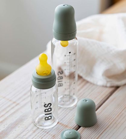 BIBS Flaskesut S?t - 5 dele - Slow Flow - Naturgummi - Sage