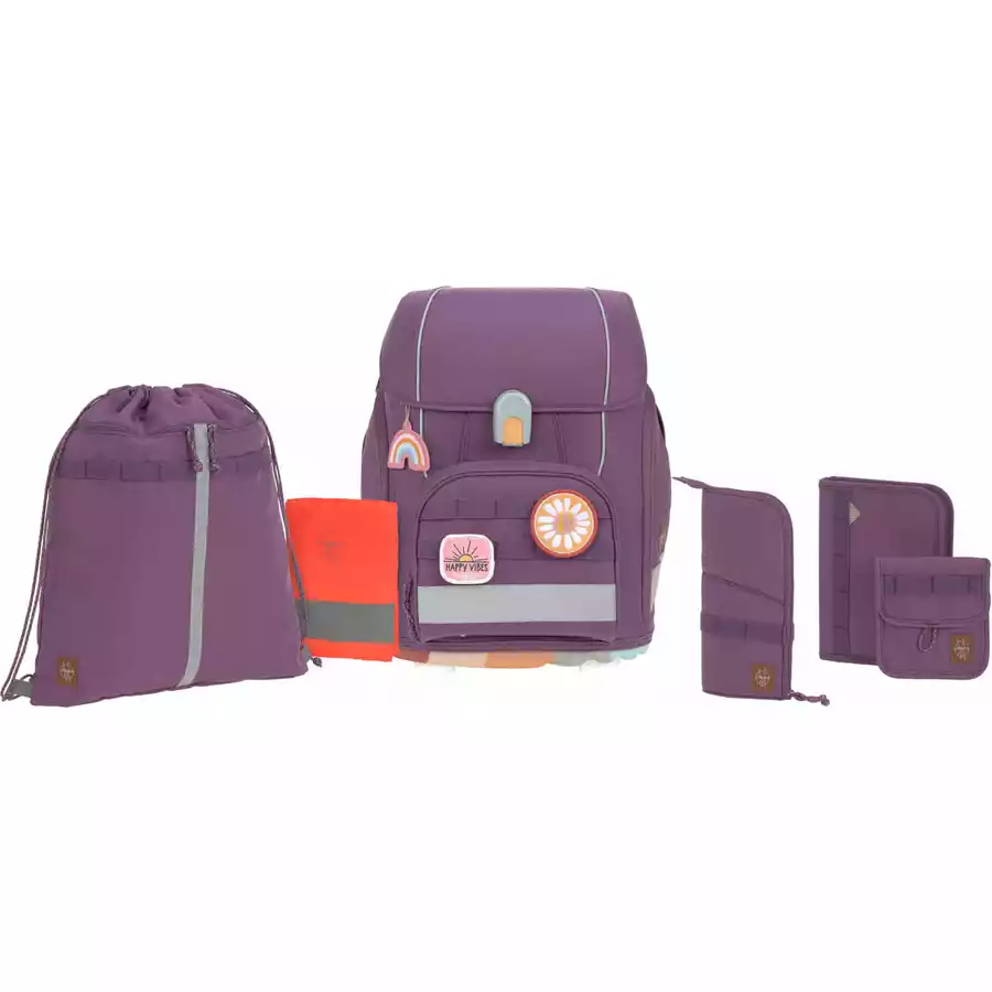 LÄSSIG Schulranzen-Set 7-tlg. Boxy Unique purple