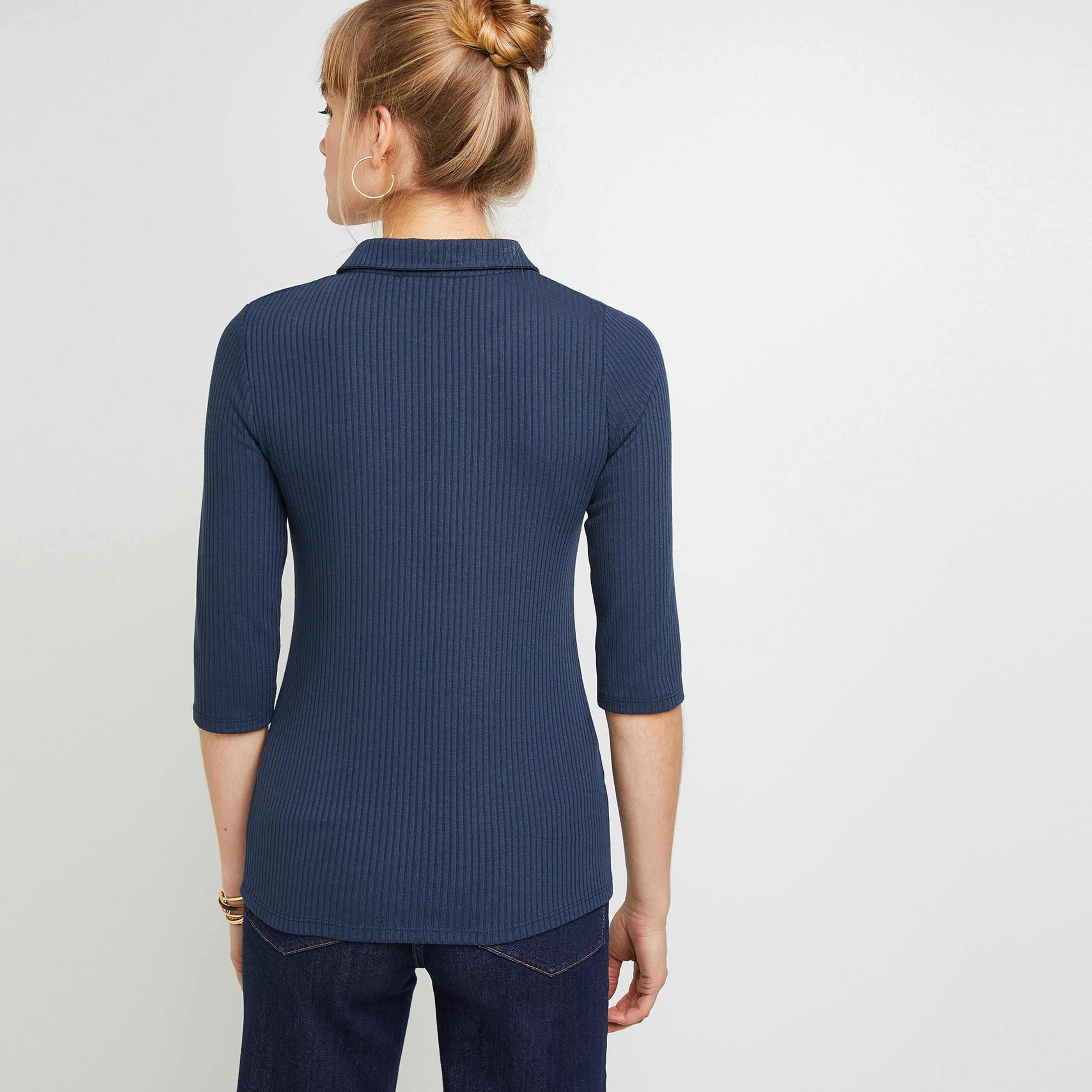 Polo manches 3/4 femme - BLEU