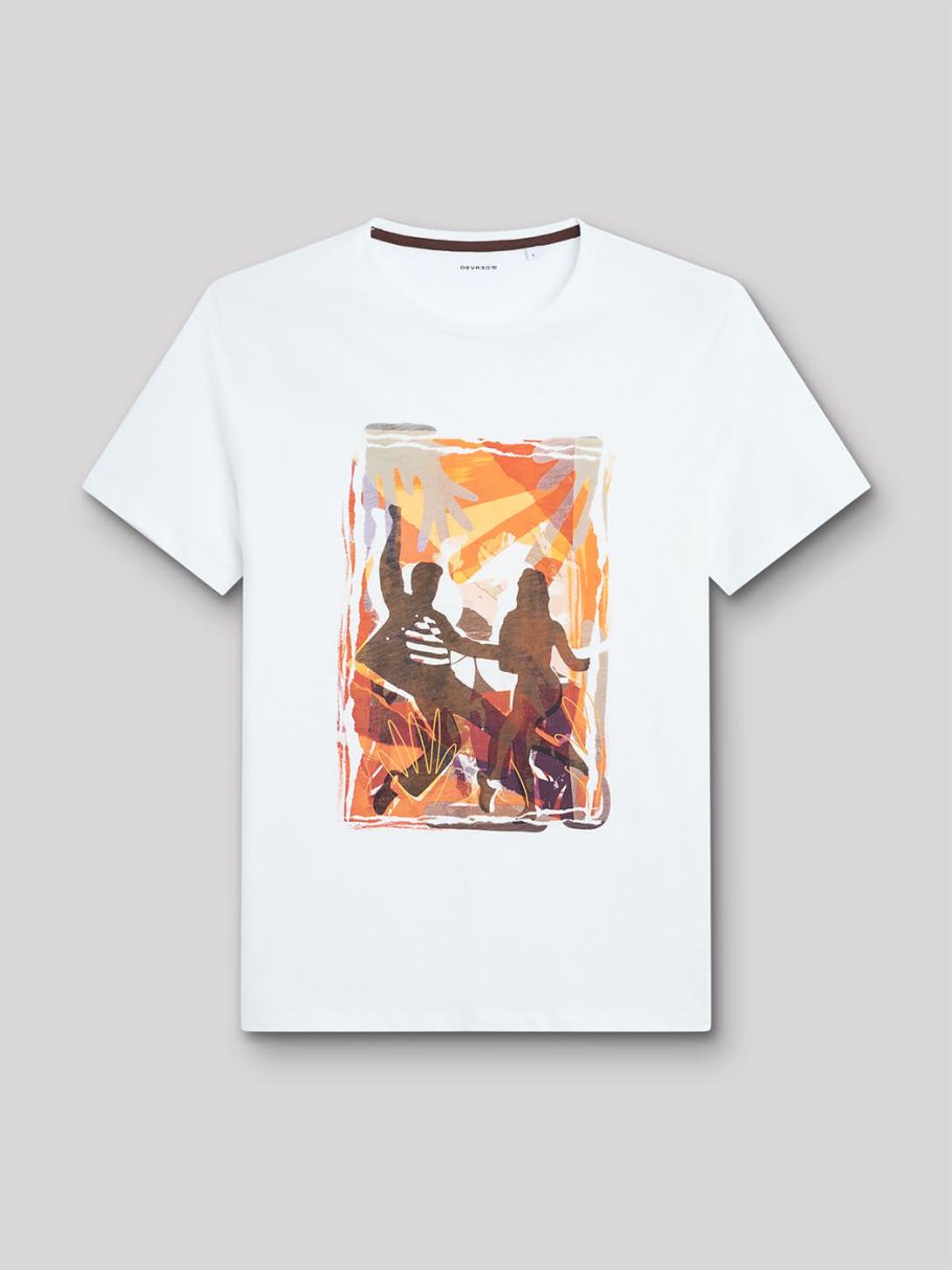 Tee-shirt col rond à motif devant