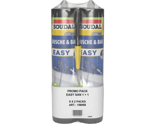 Soudal Douche & Bad Easy Sanitairkit Grijs Duo Pack 2 x 290 ml