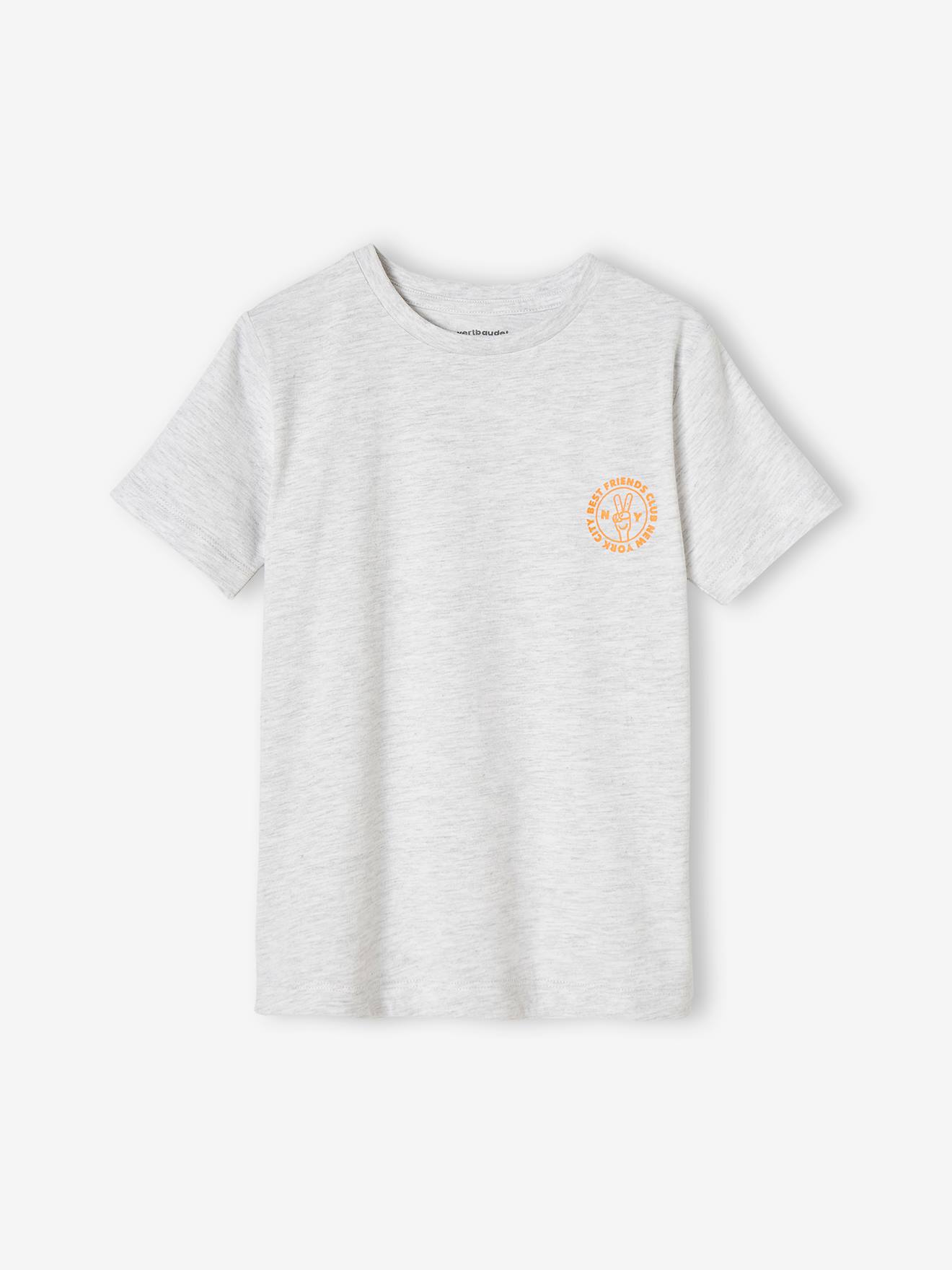 Conjunto com 3 camisetas de manga curta sortidas para meninos, na cor amarela.