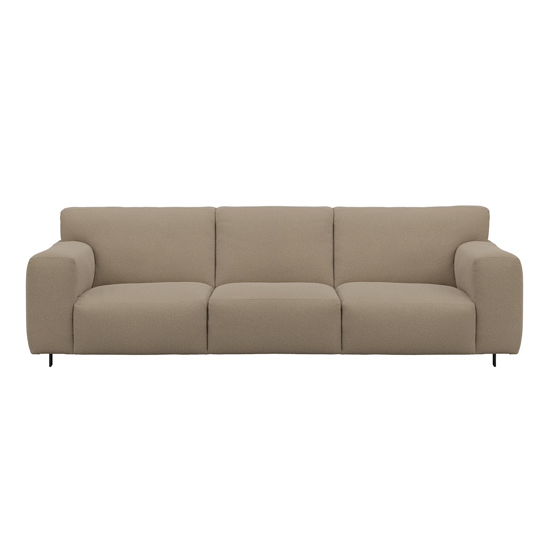 Vesta 4-seter I Tekstil Gianni Sand, standardsøm, sort metallben 10 cm, Comfort CM
