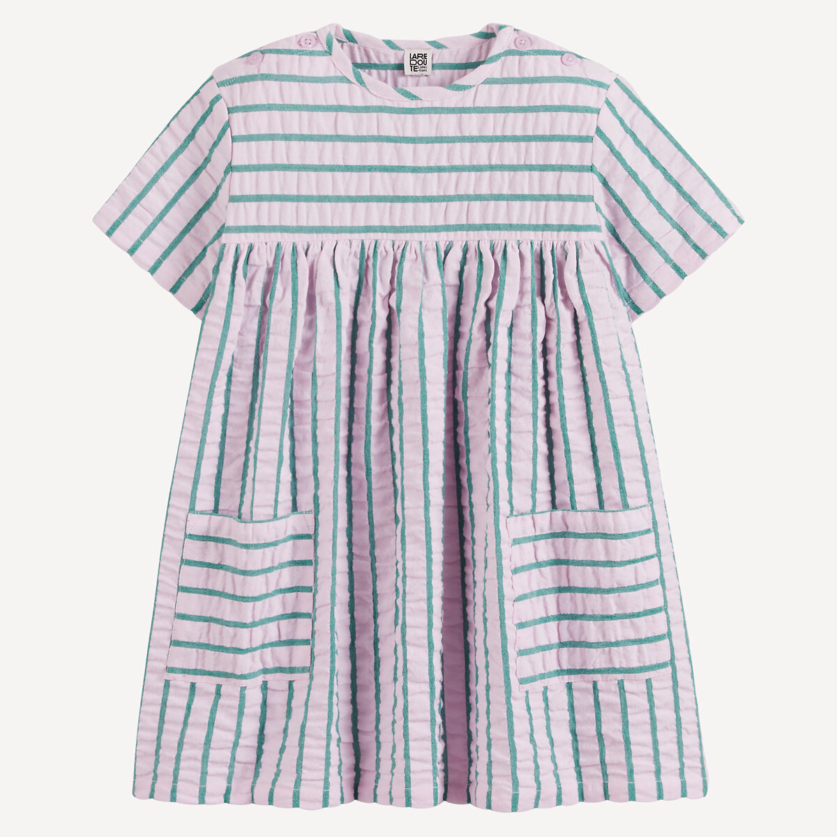 COLEÇÃO LA REDOUTE<br>Vestido listrado com mangas curtas