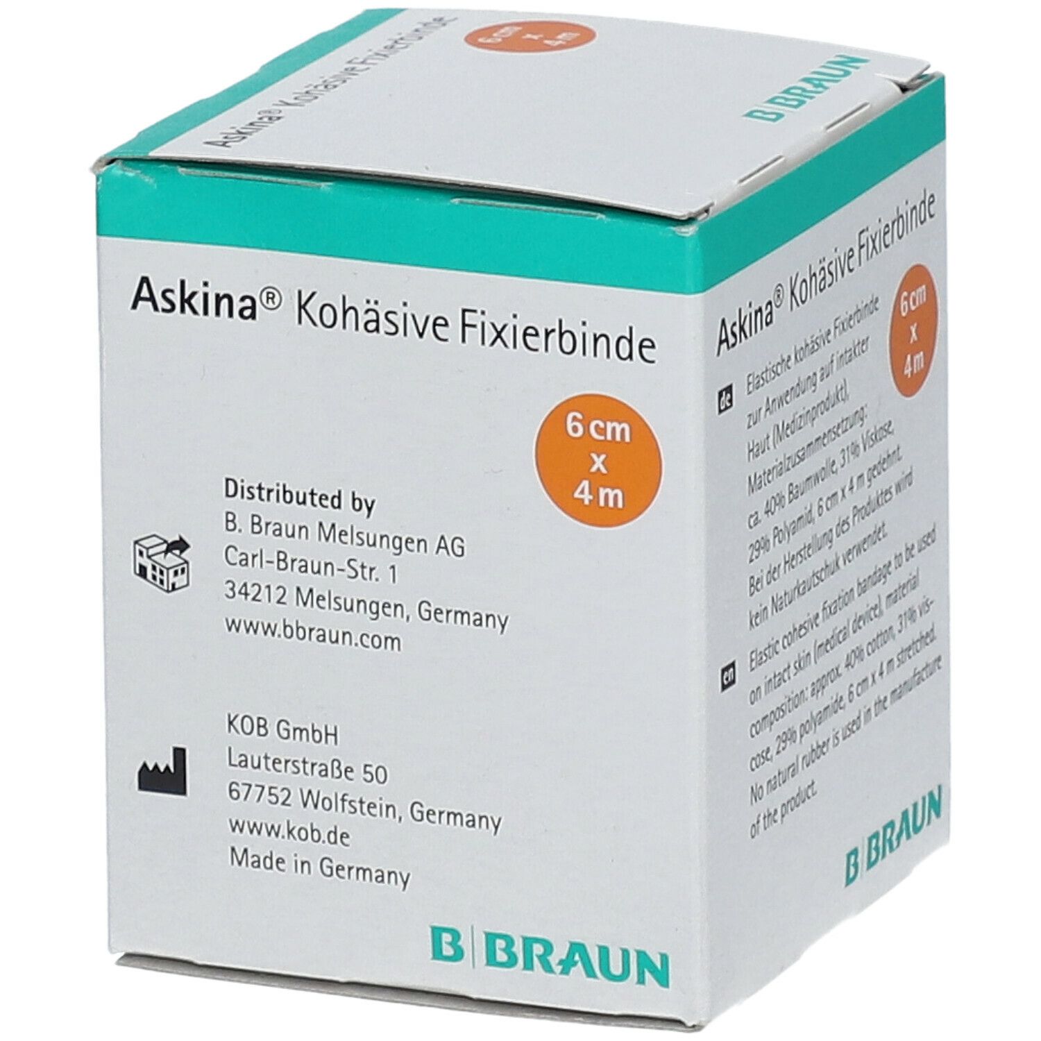 Askina® kohäsive Fixierbinde latexfrei 6 cm x 4 m