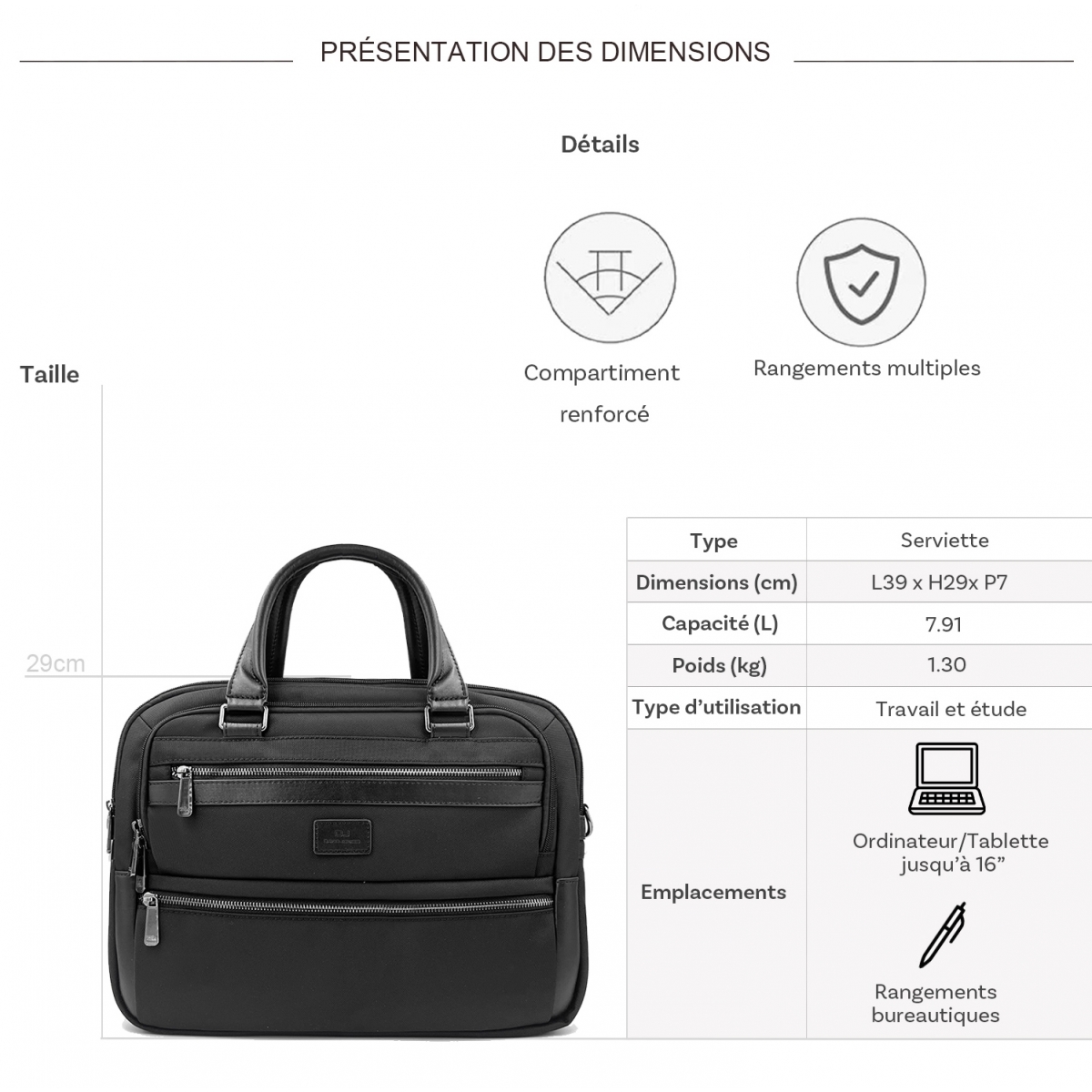 David Jones Serviette porte-ordinateur David Jones 16