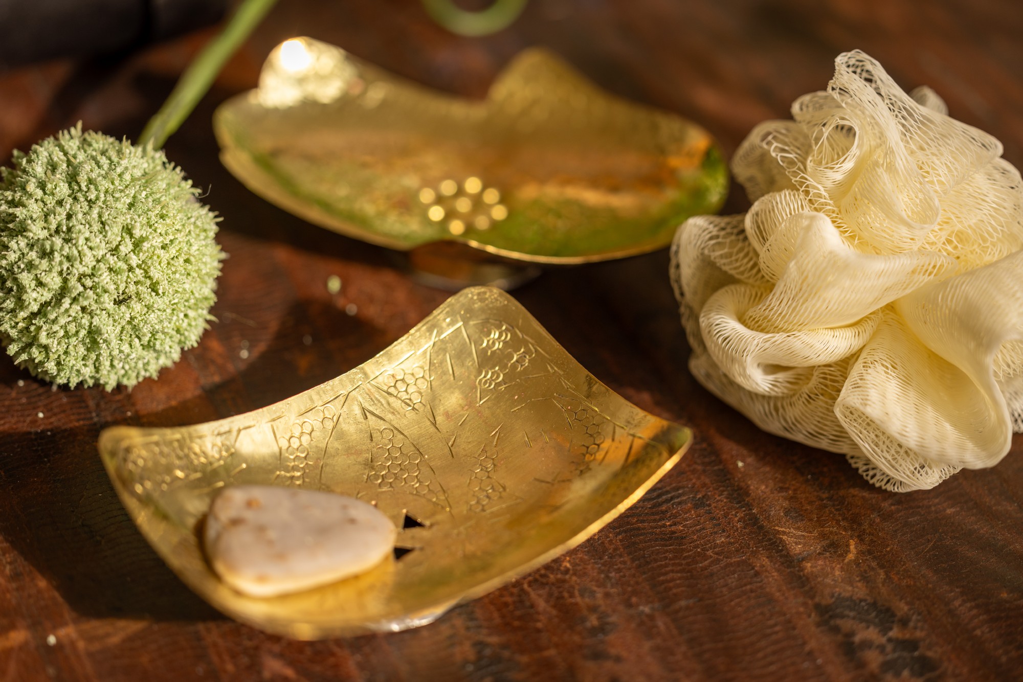 Seifenschale rechteckig, gold, B 11,5 cm, L 7,5 cm, H 2,5 cm von fischer's lagerhaus