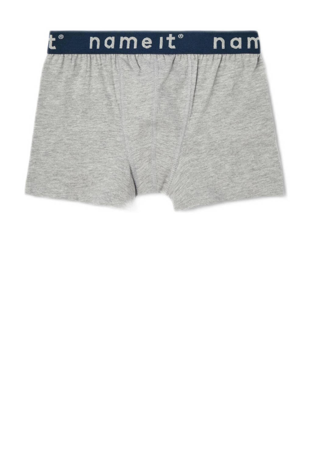 boxershort NKMBOXER - set van 3 grijs melange/donkerblauw