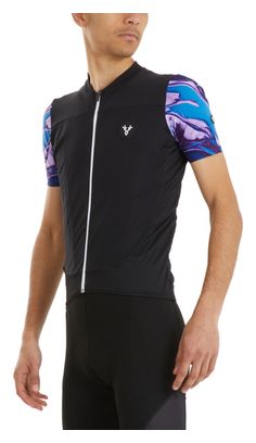 Maillot Manches Courtes LeBram Ventoux Pétrole Noir Bleu