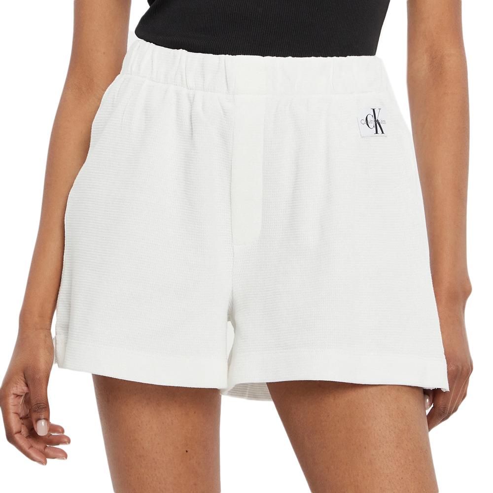 Calvin Klein Jeans Short Blanc Femme Calvin Klein Jeans Waffle