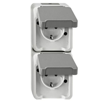 Schneider Electric Aquastar spatwaterdicht Stopcontact Dubbel RA verticaal